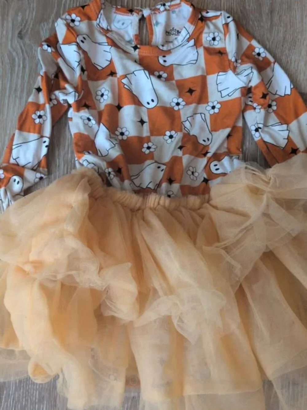 Pure Bambinos Ghost Checkered Tulle Dress 5/6T bamboo